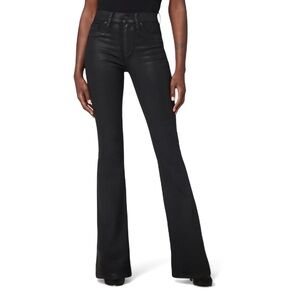 Hudson  Barbara High-Rise Bootcut Jeans Coated Black Denim Size 27